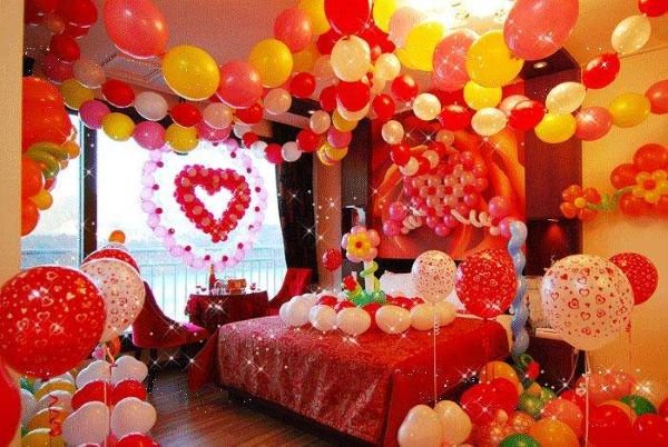 女方婚房气球装饰图片
