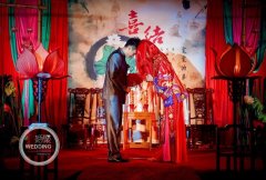 中式婚礼布置中的大红色