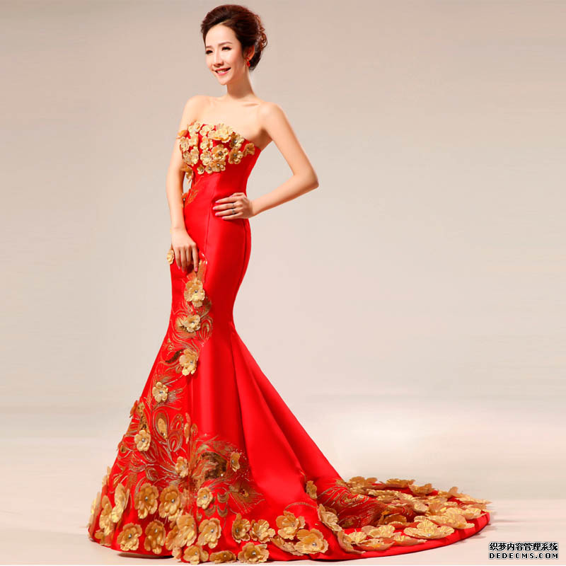 红色婚纱礼服 婚纱图片展示1.png
