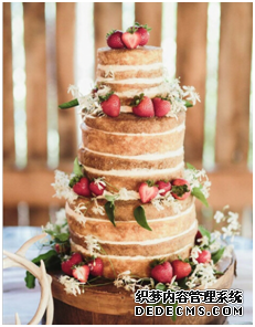 浪漫婚礼蛋糕示例二：草莓蛋糕